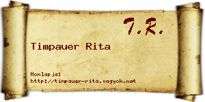Timpauer Rita névjegykártya