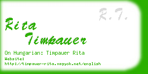 rita timpauer business card